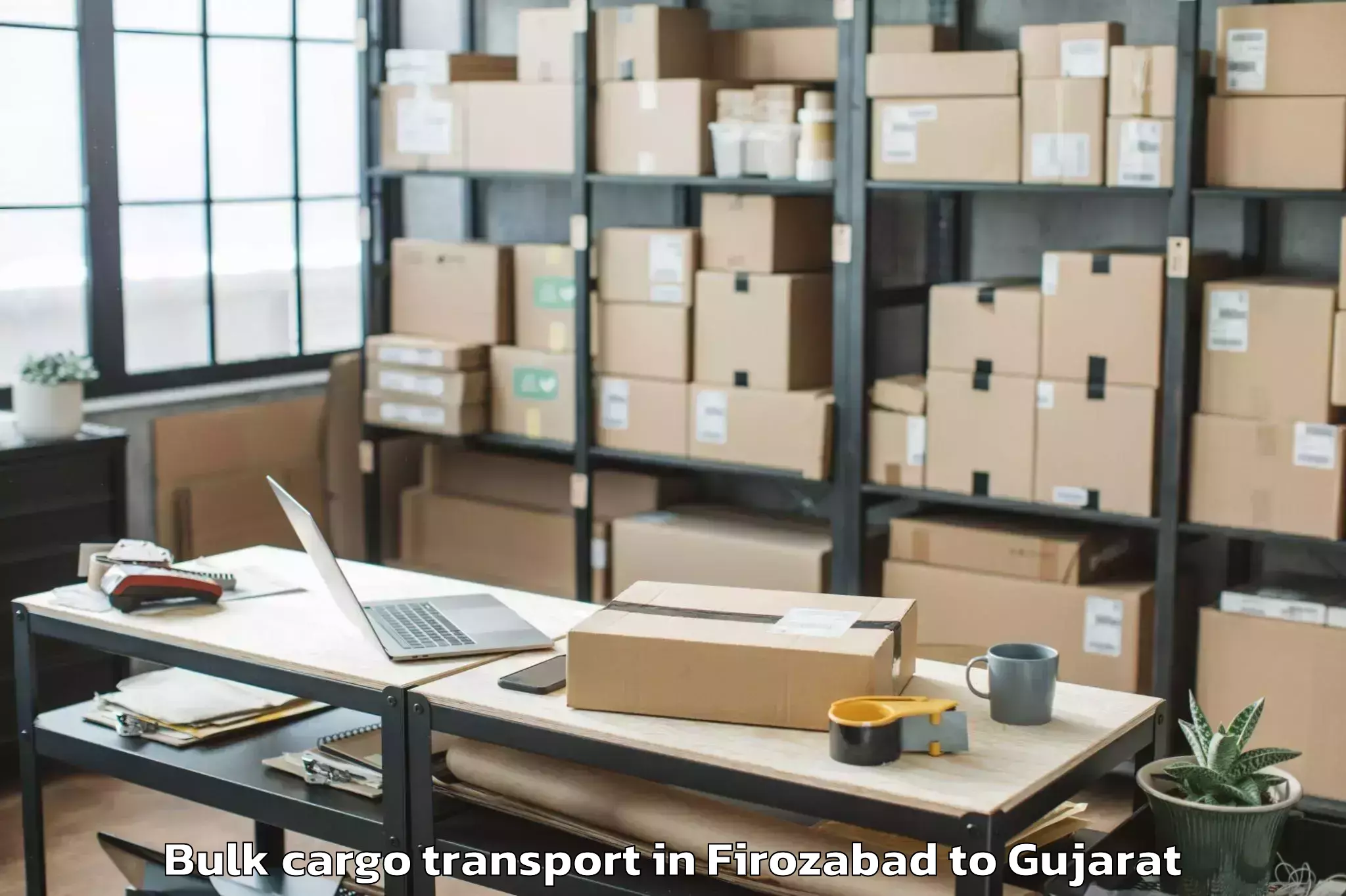 Reliable Firozabad to Jhulasan Bulk Cargo Transport